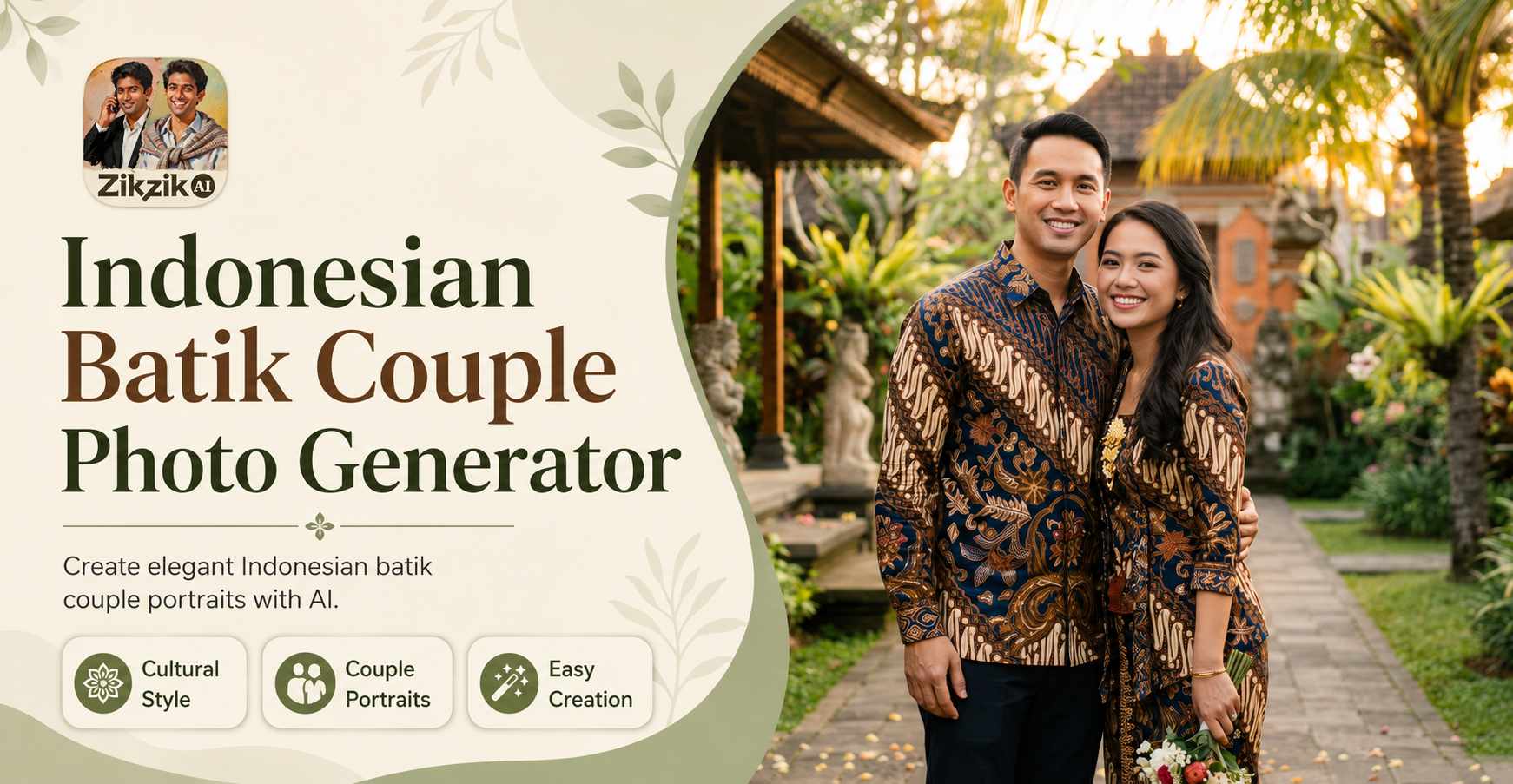 Indonesian Batik Couple Photo Generator