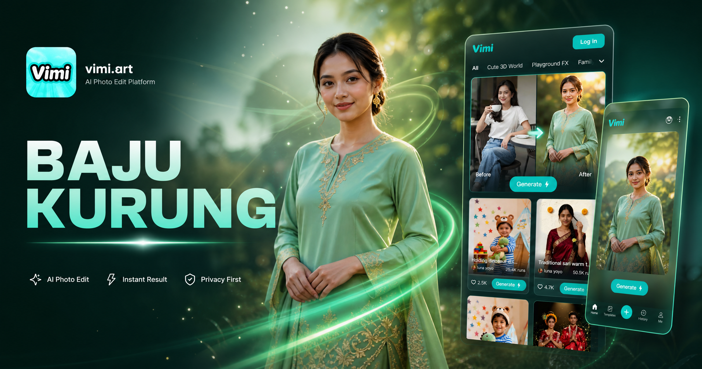 Vimi Baju Kurung Photo Edit: Buat Penampilan Tradisional Menakjubkan dengan AI