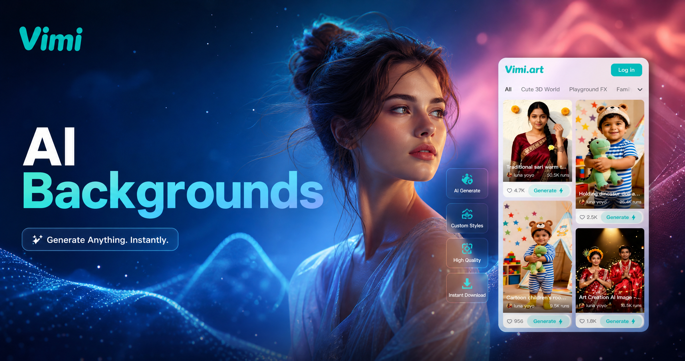 Generador AI de Fondos Vimi: Crea Escenas Personalizadas al Instante