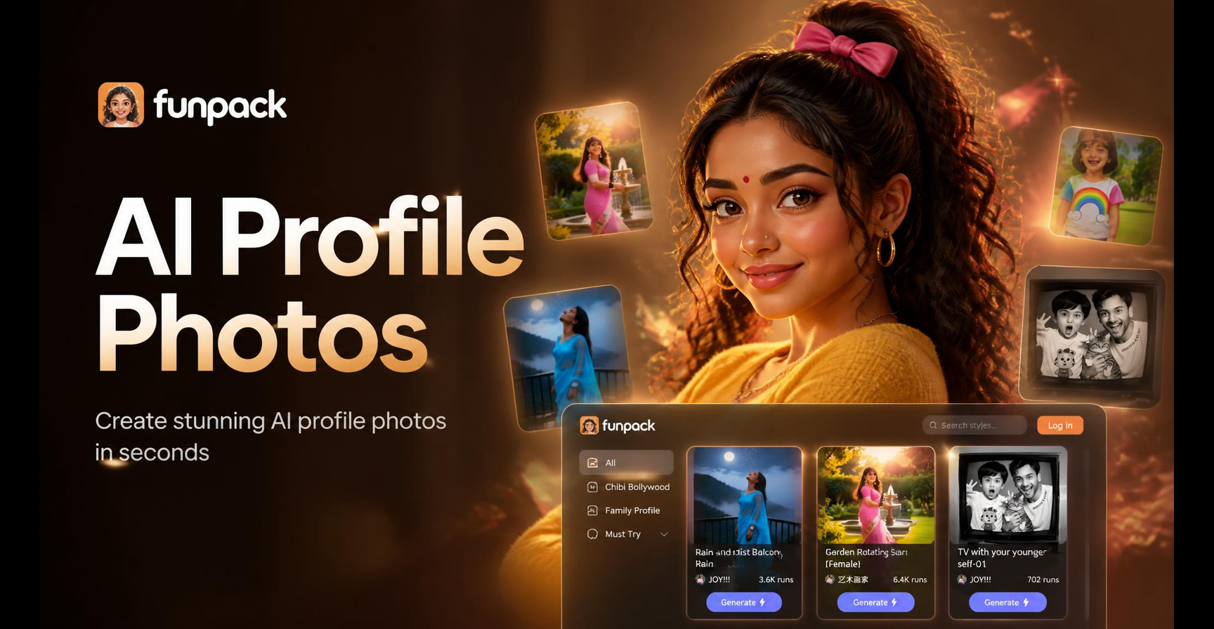 プロフェッショナルなAIプロフィール写真 | ヘッドショットジェネレーター