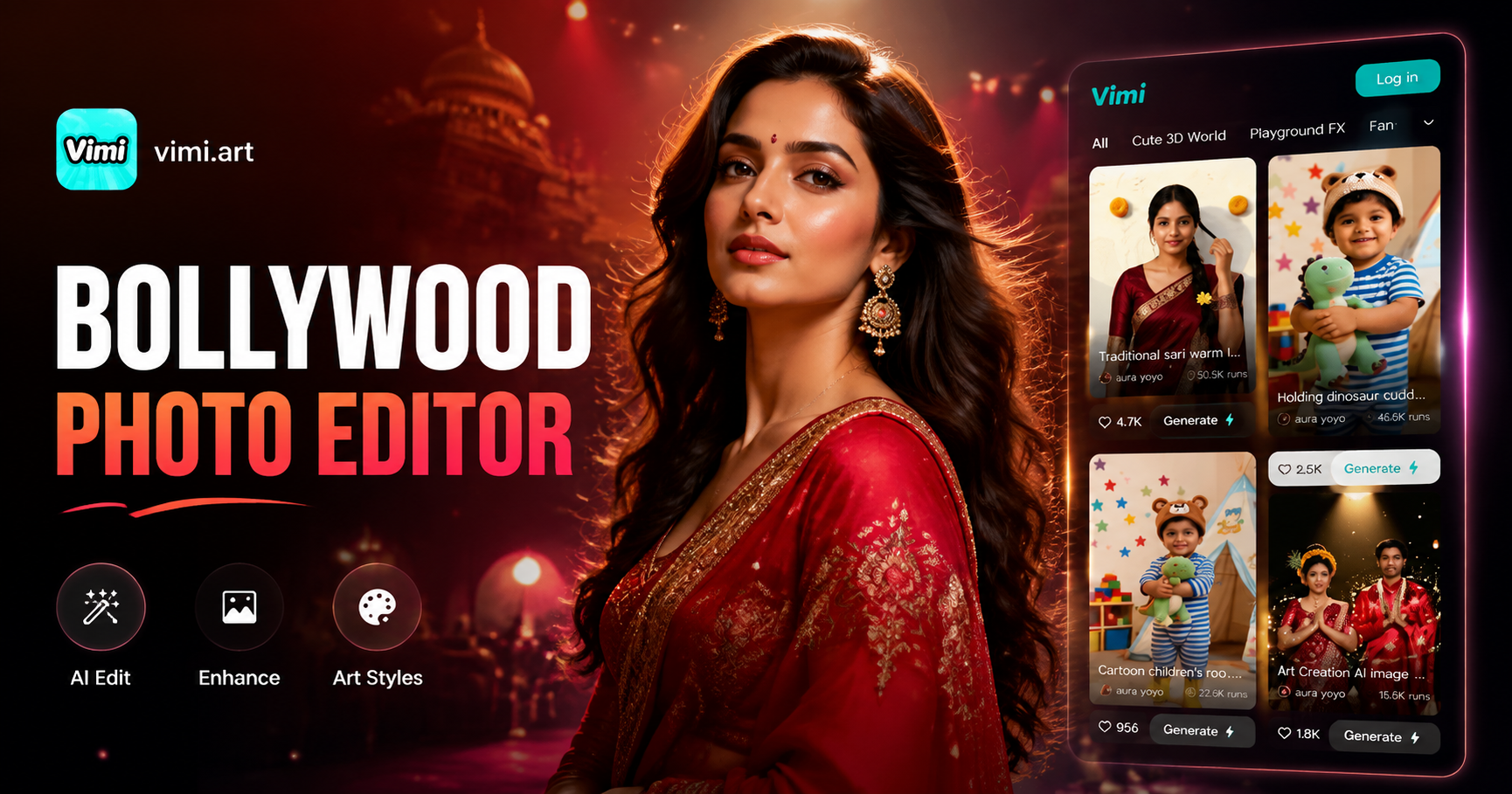 Editor de Fotos Vimi Bollywood: Transforme Suas Fotos com Estilo Cinematográfico