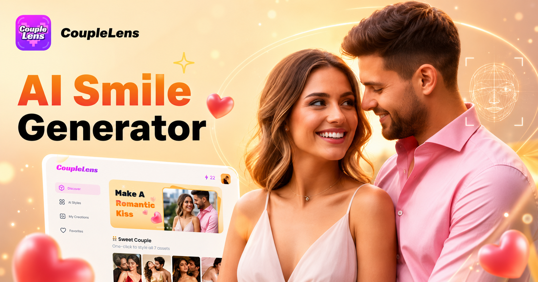 Generador de Sonrisas con IA: Crea Sonrisas Realistas con CoupleLens