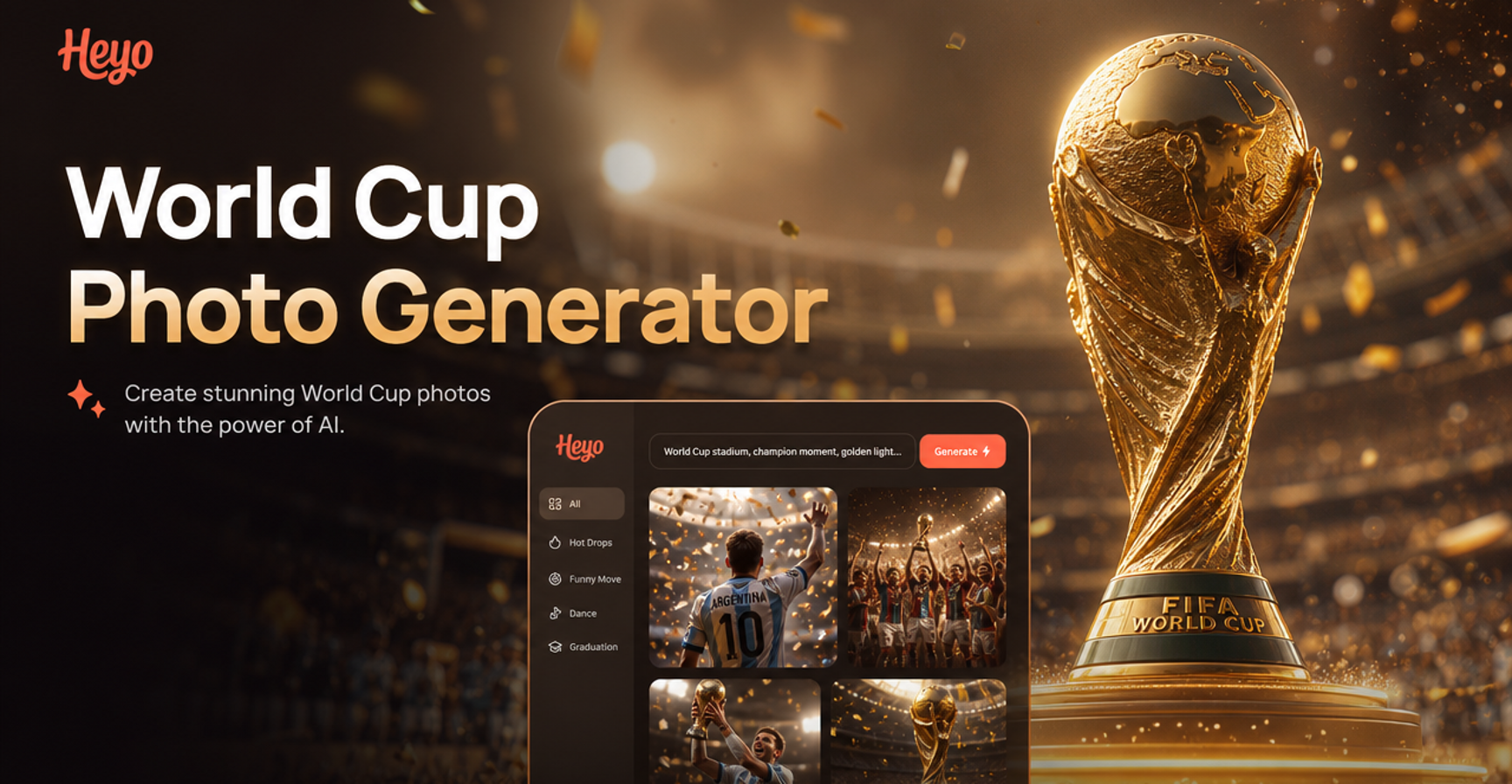 World Cup Fan Art Creator: AI Sports Photo & Poster Generator