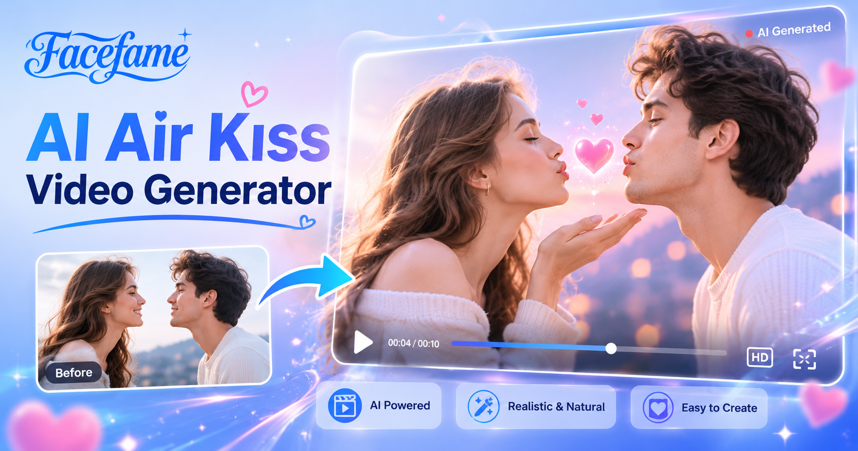 KI-Air-Kiss-Video-Generator | Facefame AI Video App