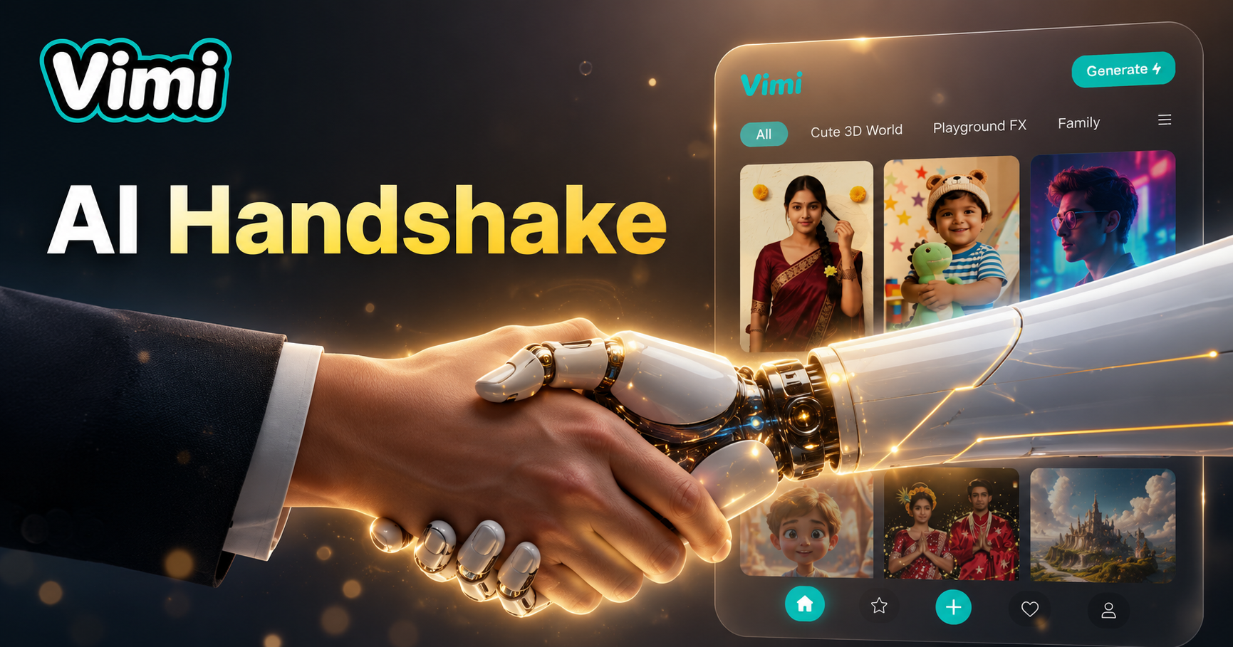 Vimi KI-Handschlag-Filter: Verwandeln Sie Fotos in dynamische Handschlagfotos