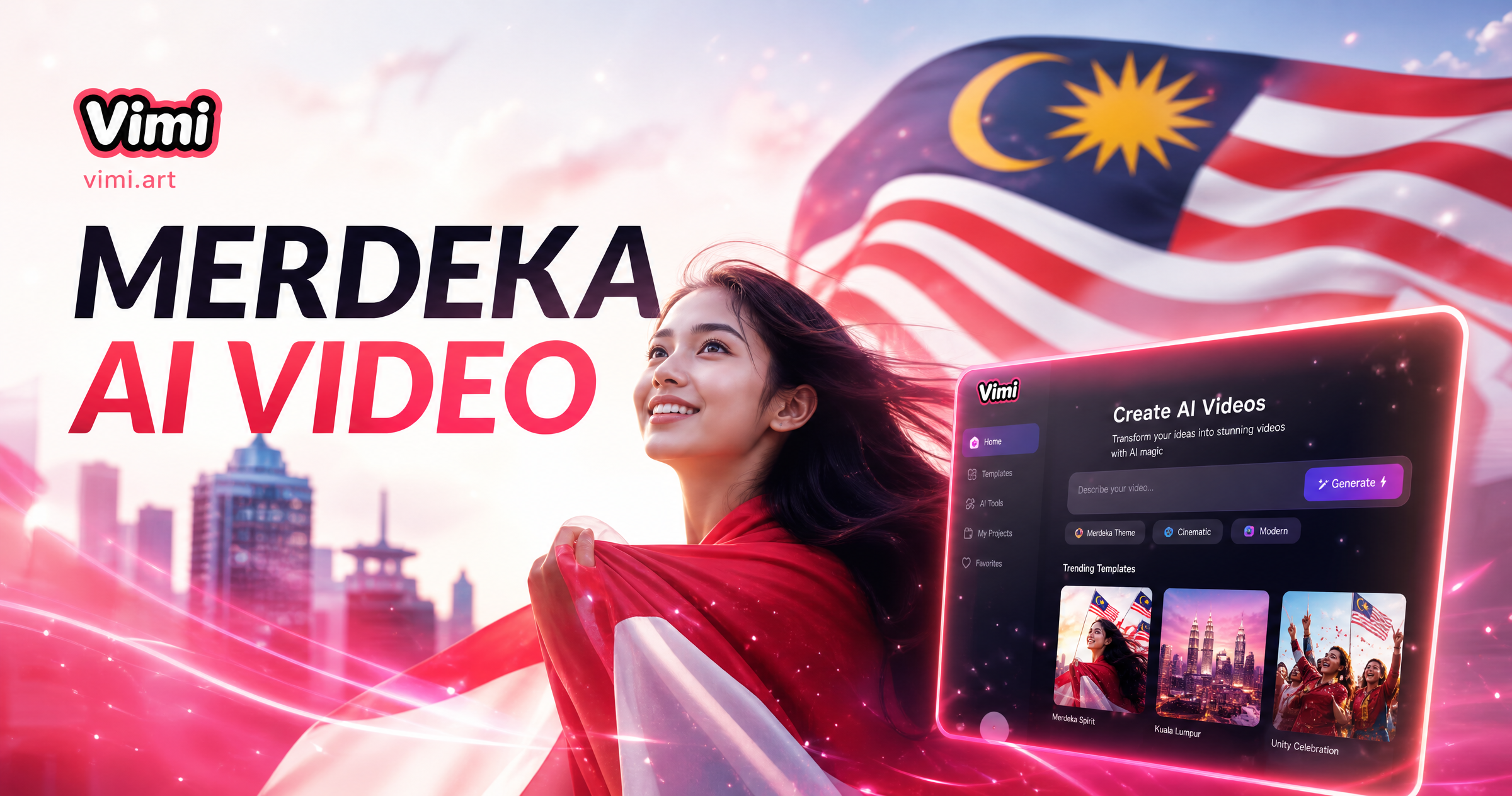 Crear Videos con Estilo del Día de la Independencia con Vimi Merdeka IA