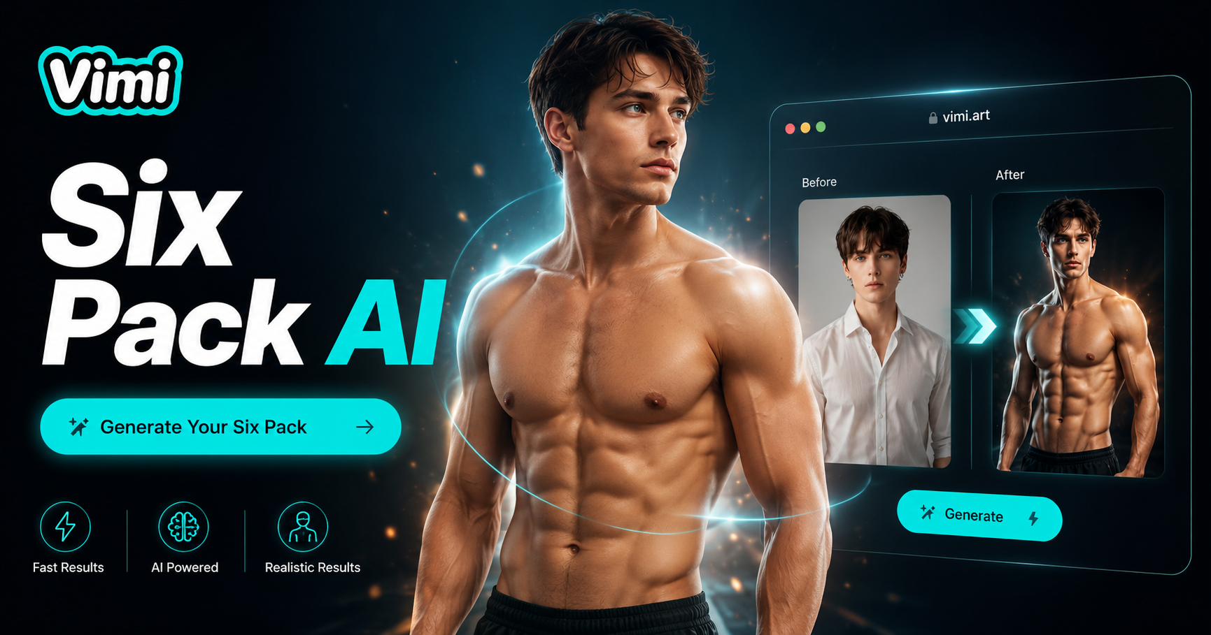 Vimi Six Pack AI: Tambahkan Otot Perut Realistis ke Foto Anda
