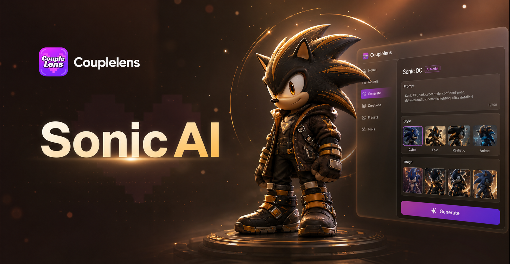 Sonic OC KI-Kunstgenerator: Erstelle kostenlos Sonic-Stil OCs