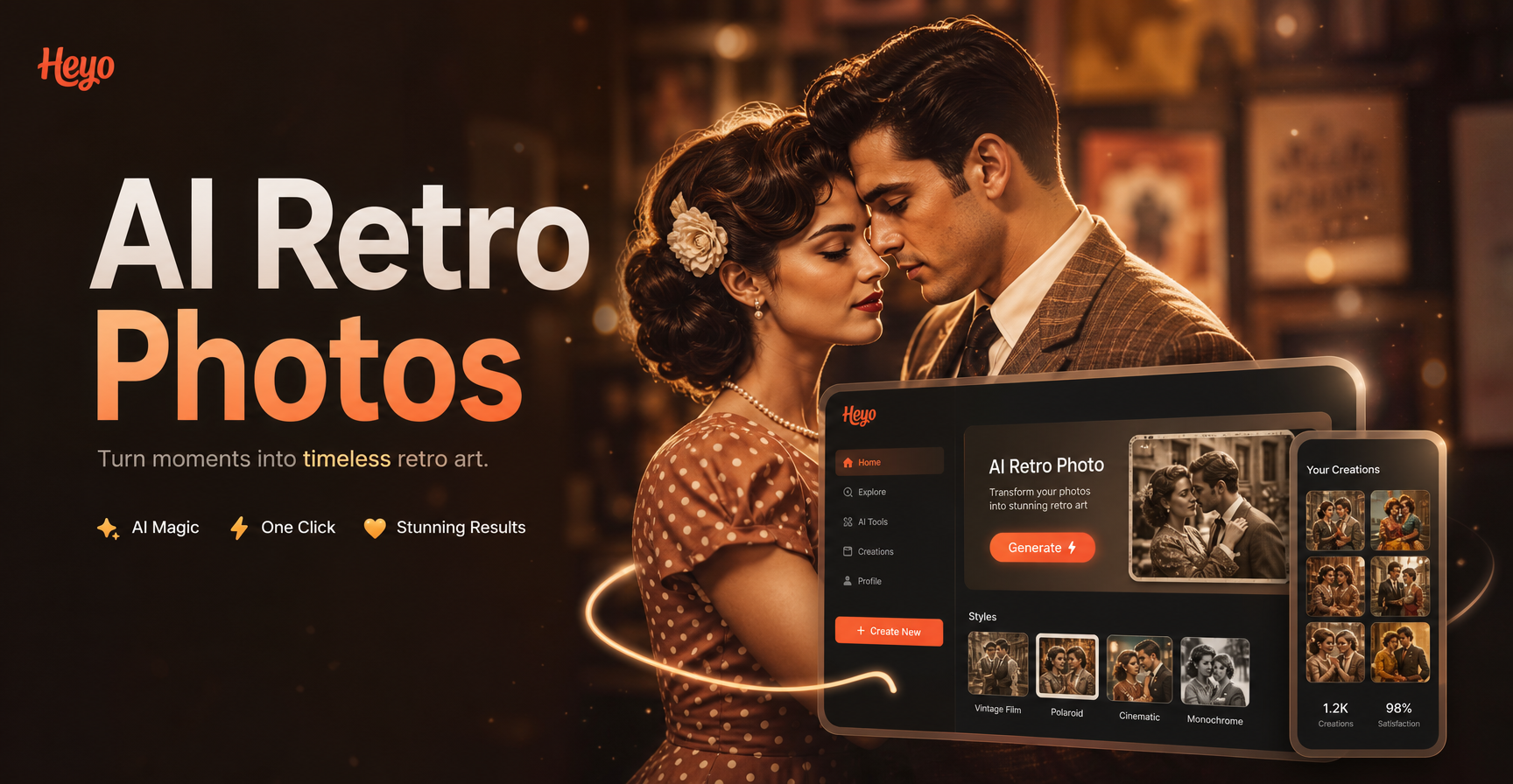 Create Nostalgic Retro Couple Photos with AI