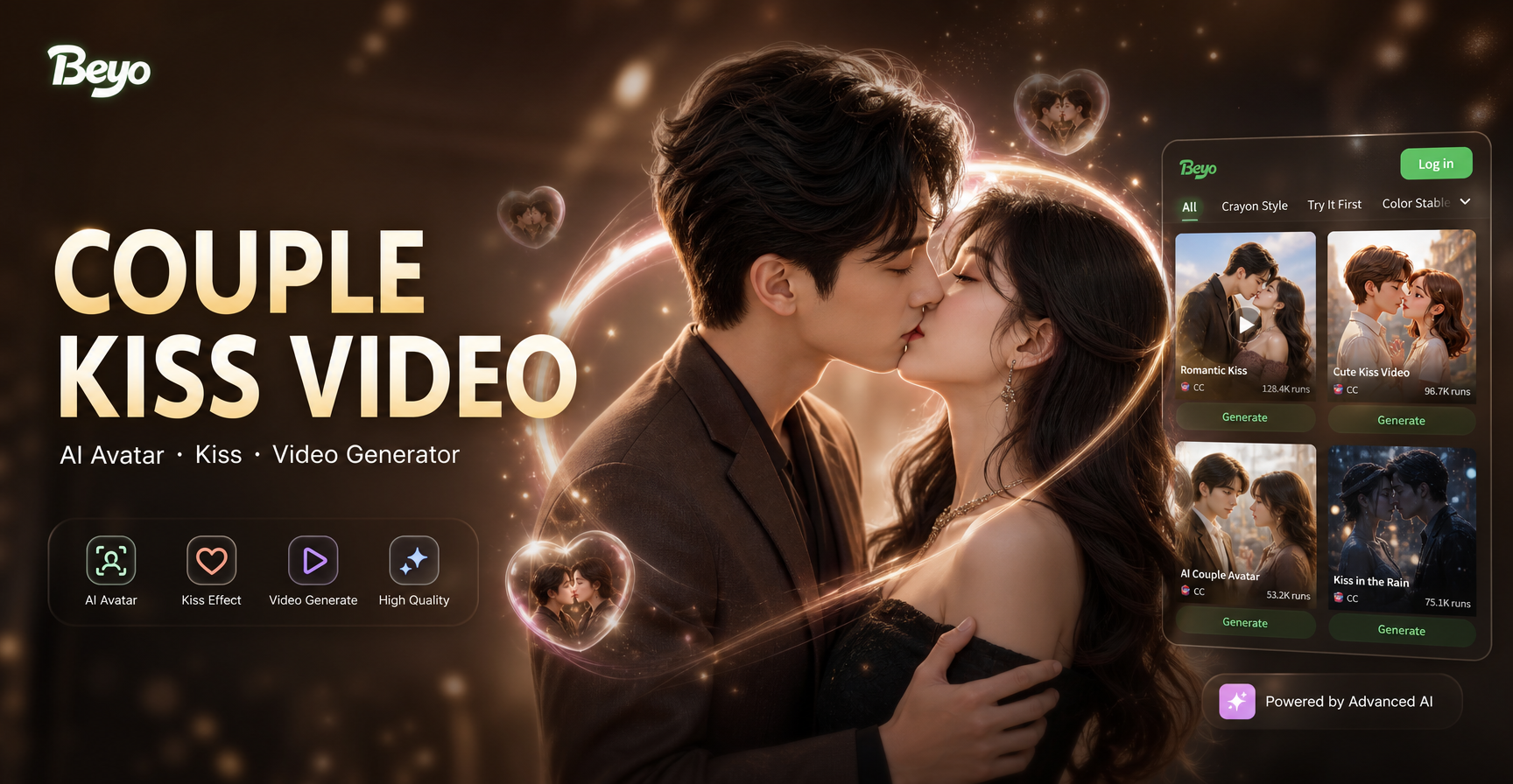 Create Couple Avatar Kiss Videos: Animate Photos Instantly