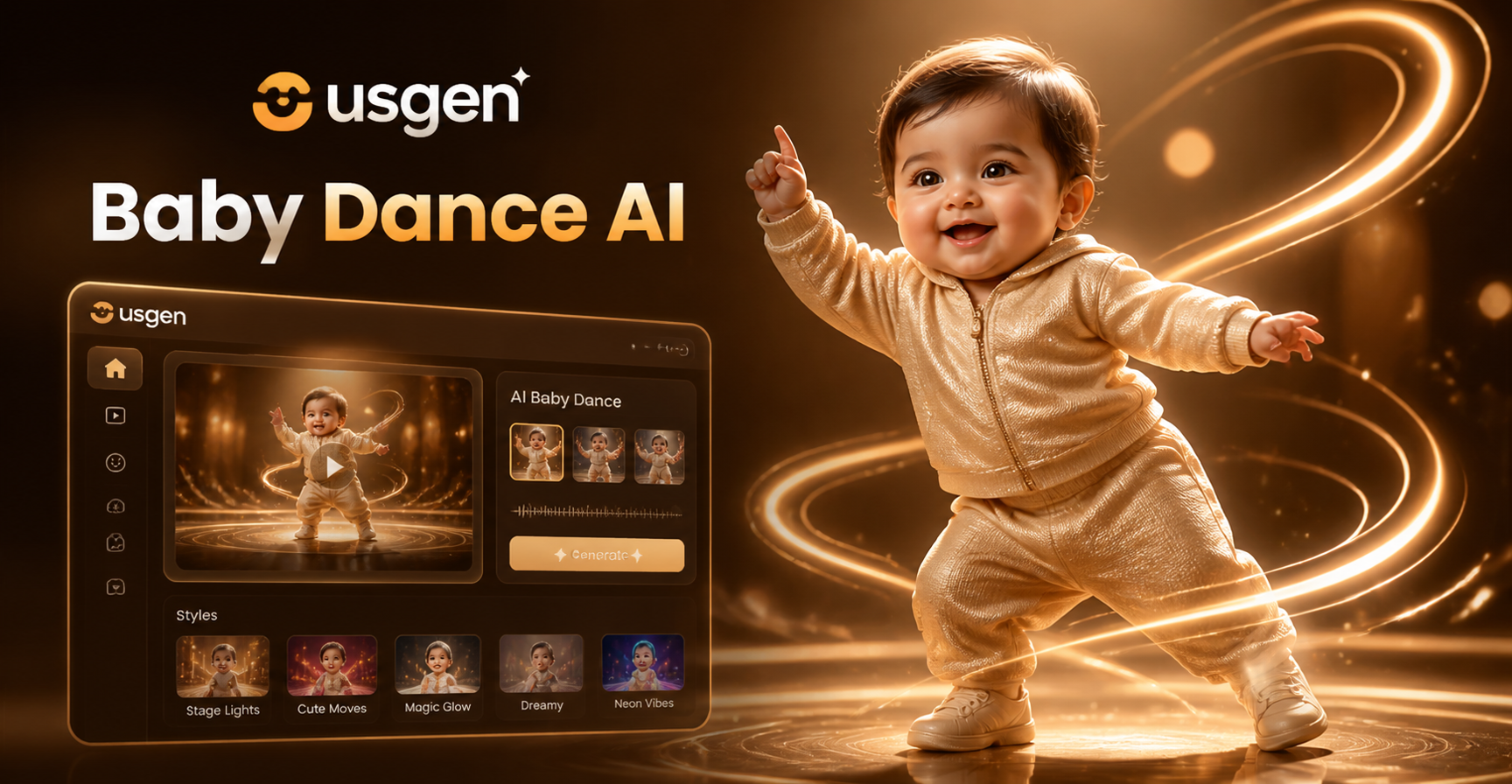 Erstelle sofort tanzende Baby-Videos mit KI-Magie