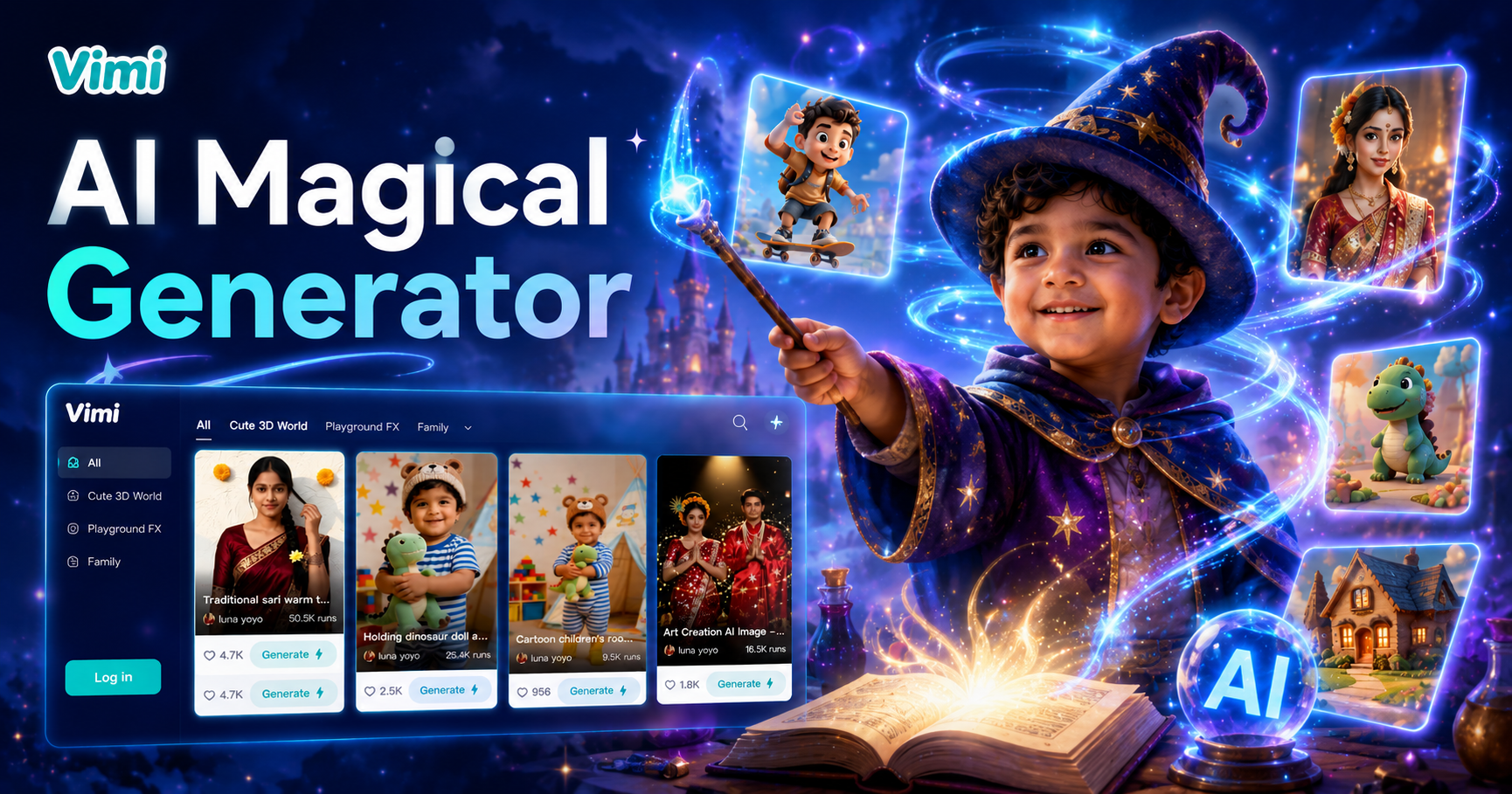 KI Magischer Generator: Erstelle magische Bilder & Videos | Vimi
