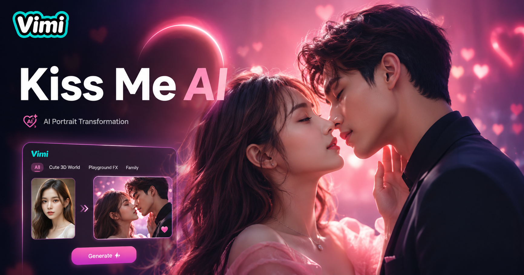 Erstellen Sie romantische Momente mit Vimi Kiss Me AI