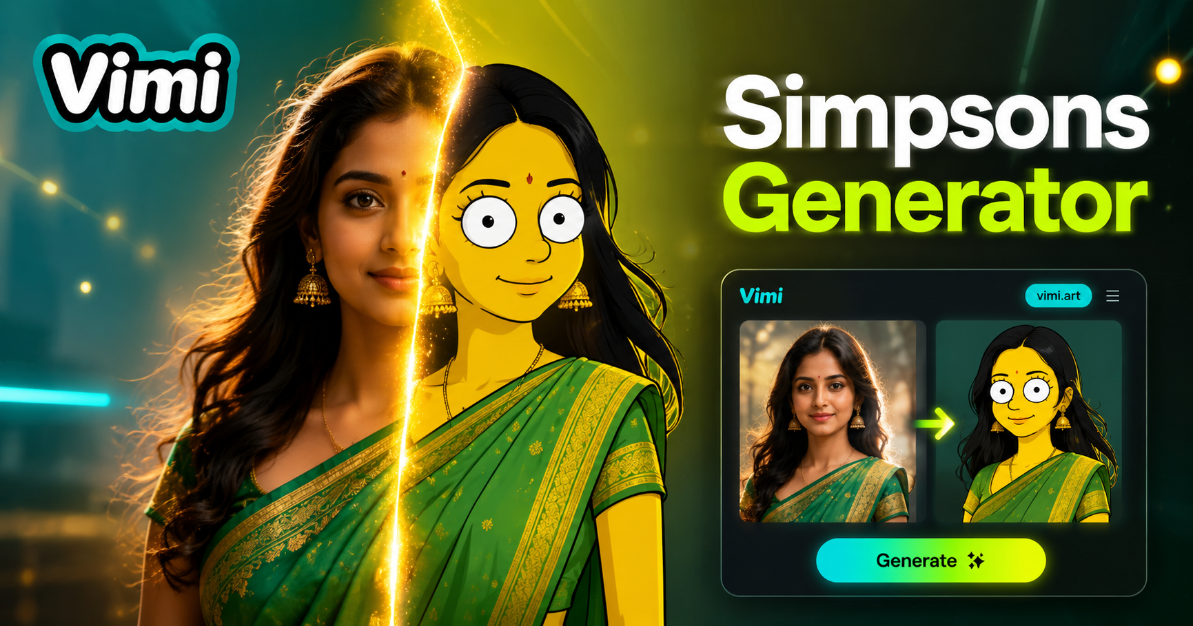 Vimi Simpsons KI-Generator: Verwandle dich in einen gelben Charakter