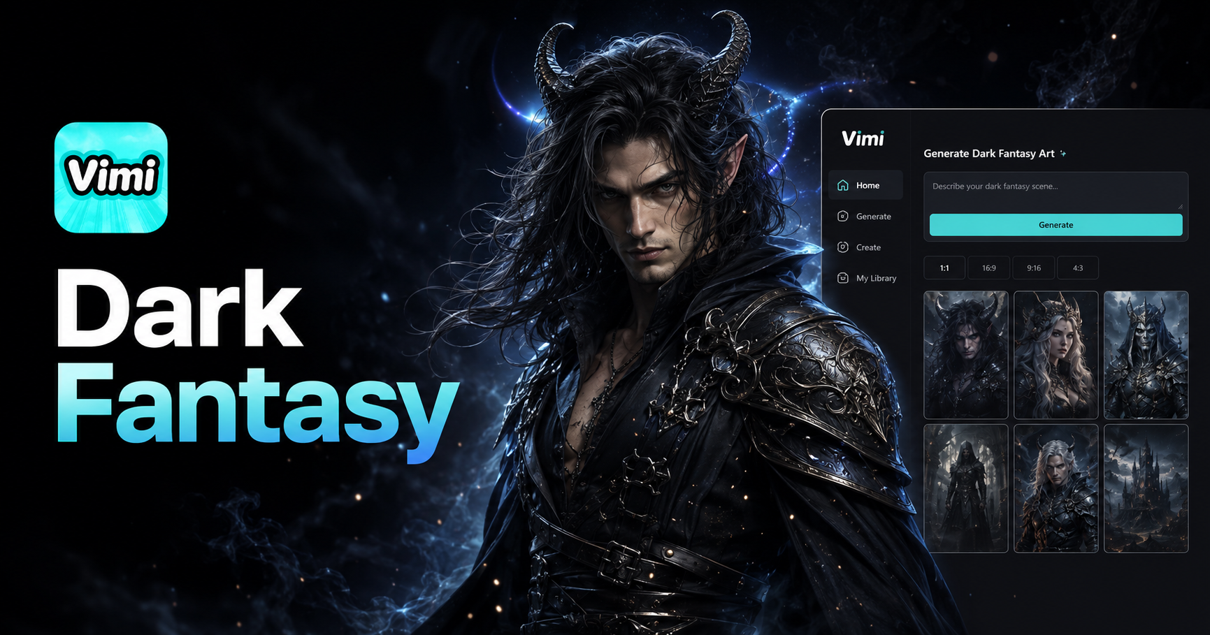 Vimi AI Dark Fantasy Art Generator: Verwandeln Sie Fotos in gotische Meisterwerke