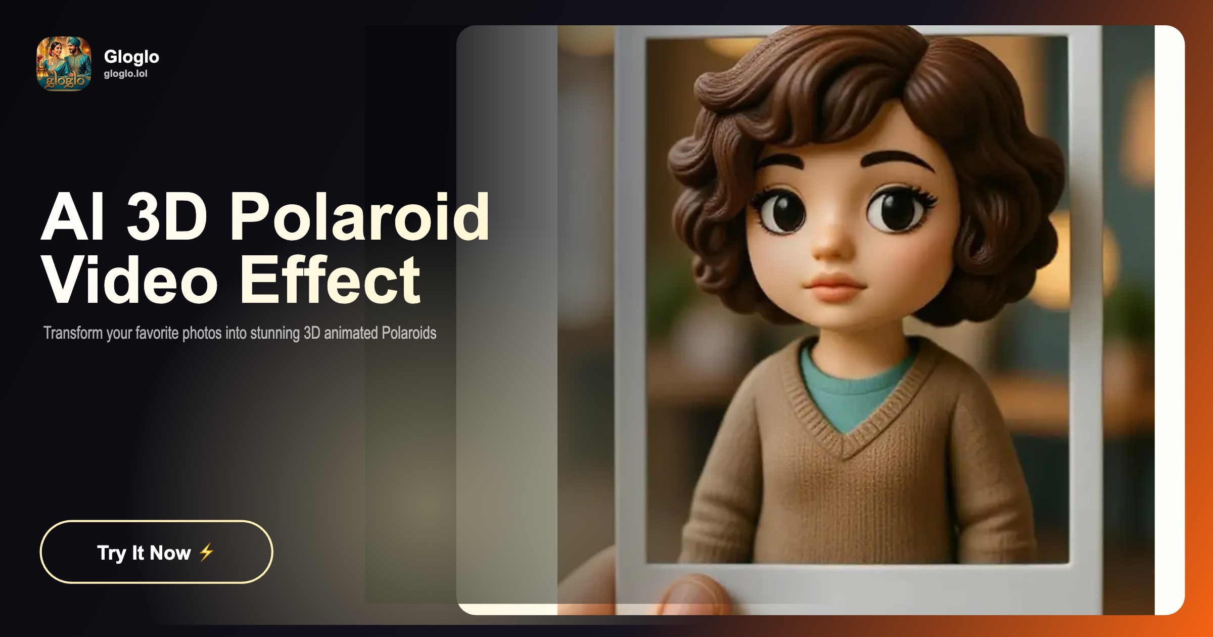 AI 3D पोलरॉइड वीडियो इफेक्ट: अपनी फोटो तुरंत एनिमेट करें