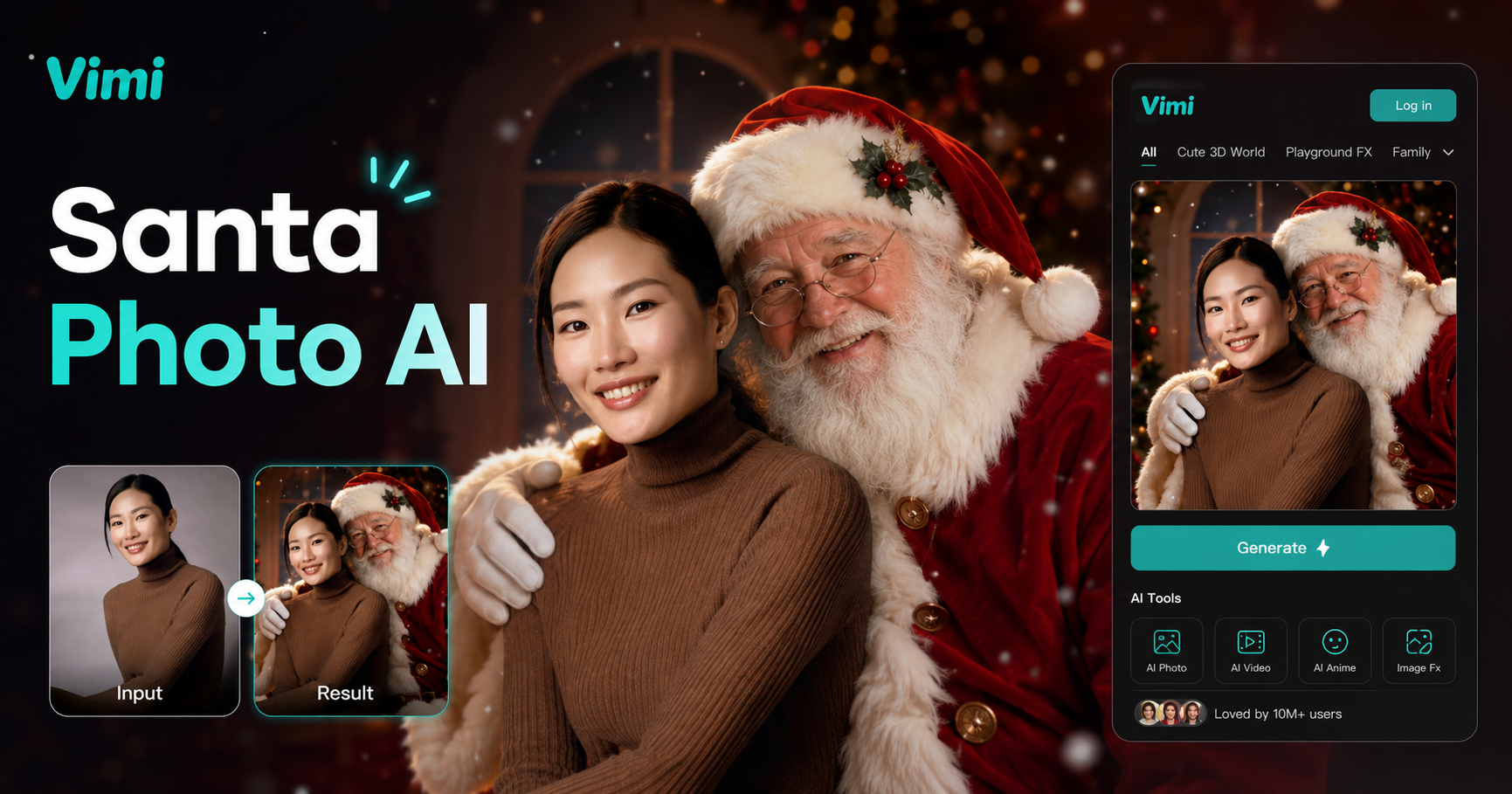Mit Vimi Weihnachtsmann zu jedem Foto hinzufügen