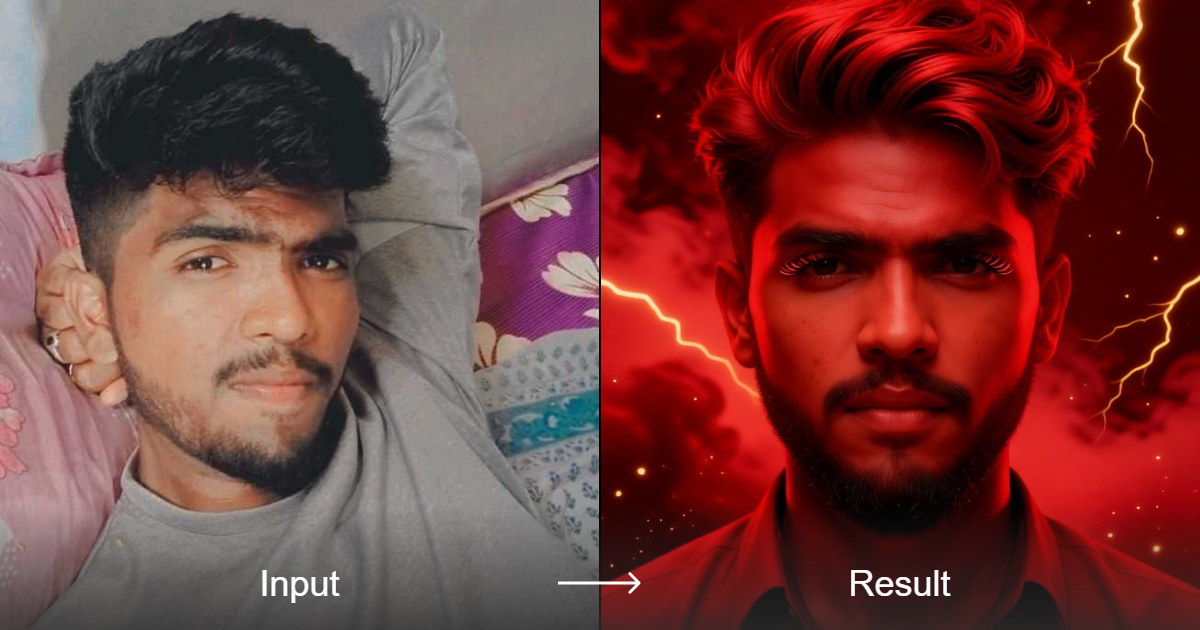 LIKITH! AI Filter: Create Stunning Red-Powered Human Portraits with ...