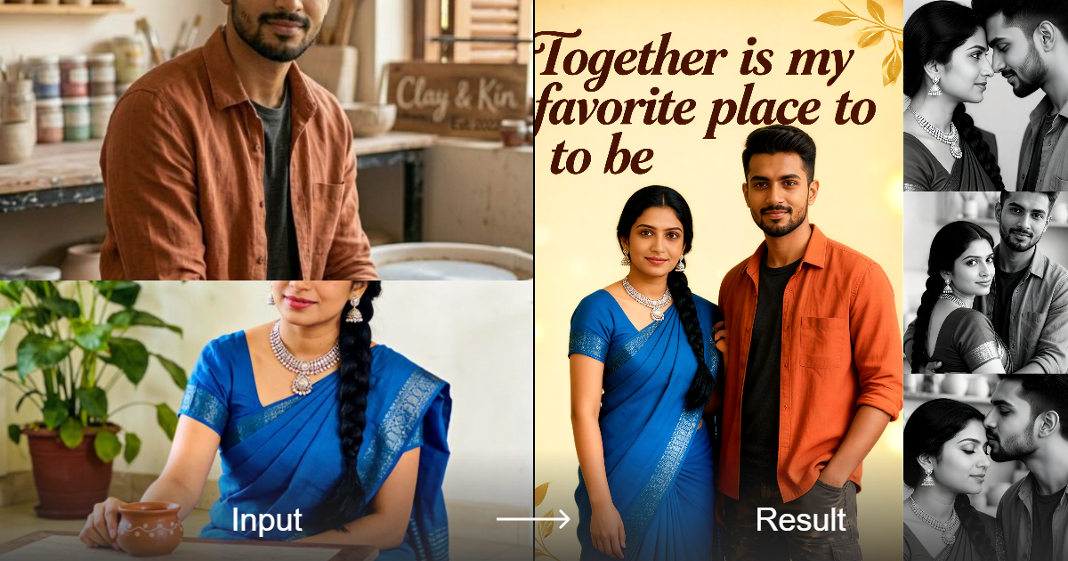 Couple Memory Collage Poster: AI-Powered Photo Art for Lovers | a1.art
