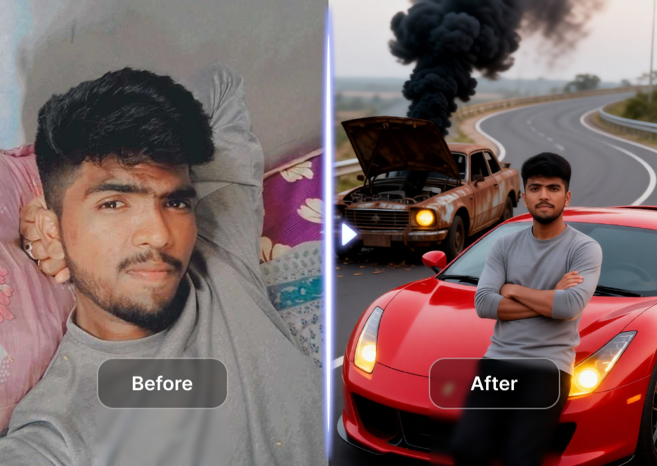 AI Avatar Generation Before and After