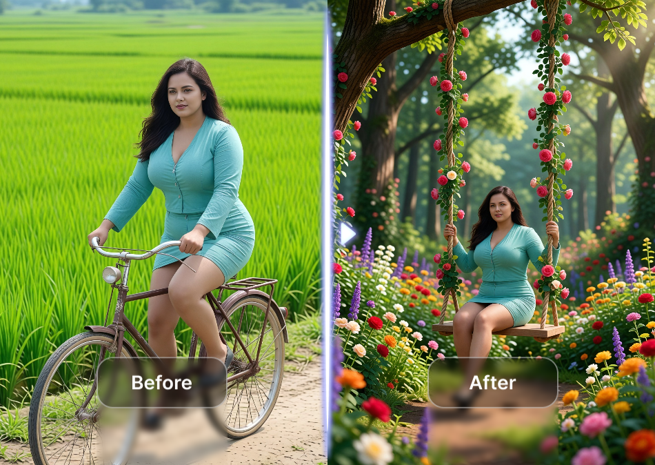 AI romantic drama kiss scene transformation preview