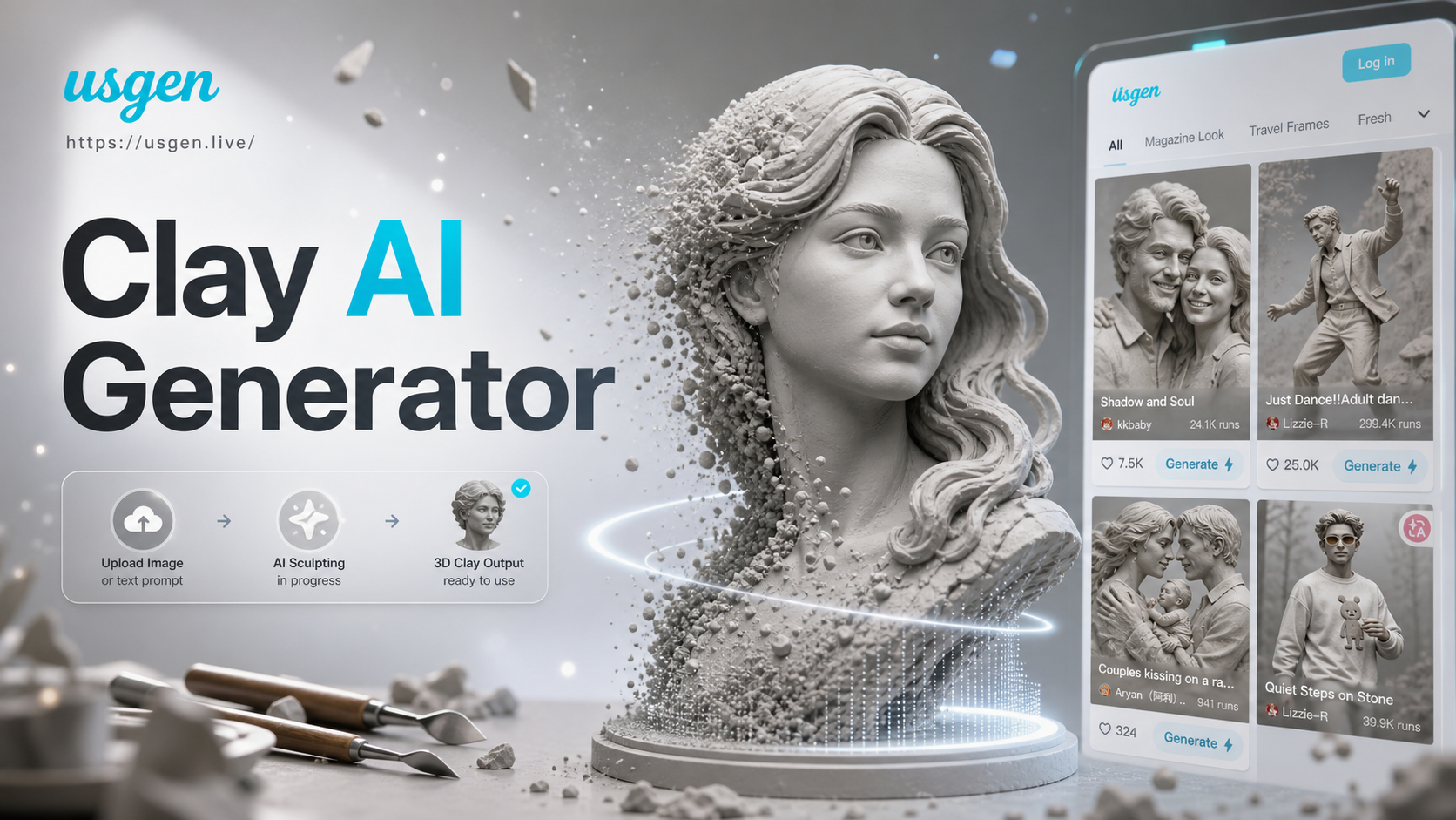 AI 3D clay generator before and after transformation