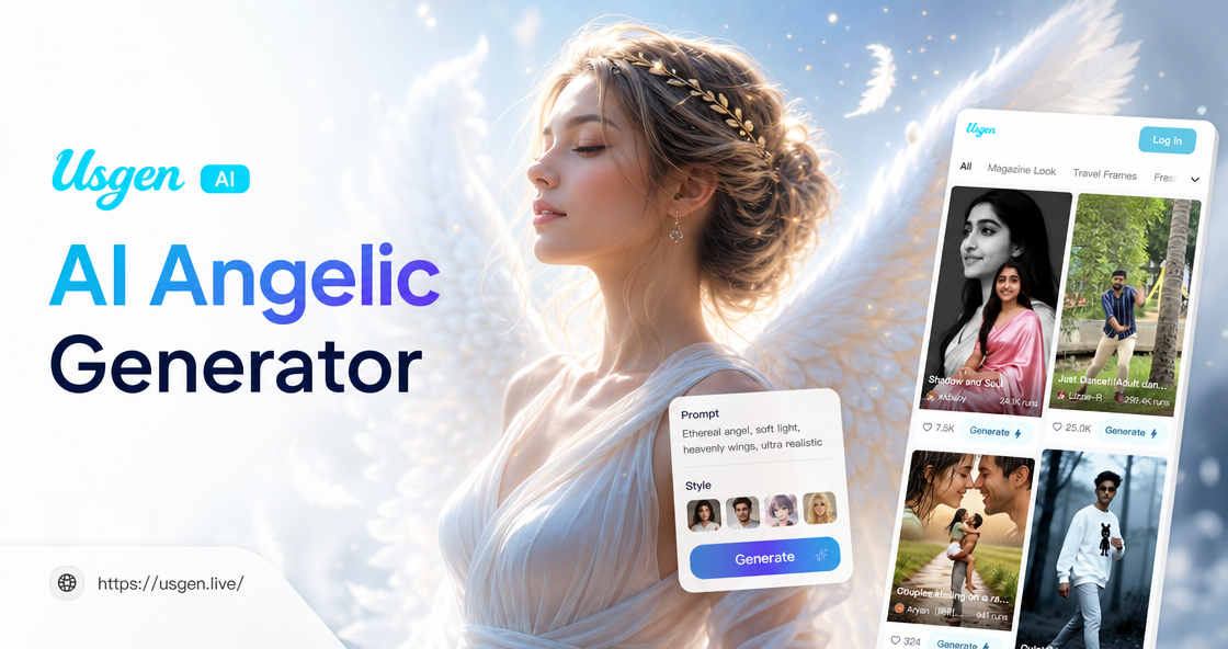 AI generated angel with wings and halo