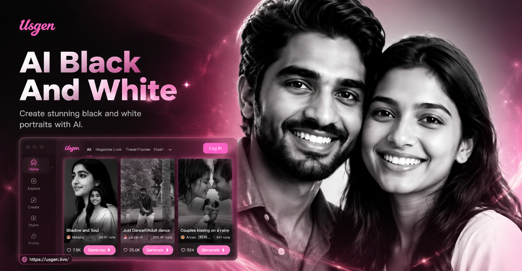 Ai Black And White Portrait
