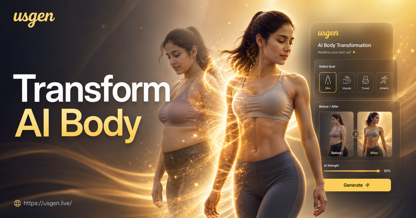 AI body transformation before and after example