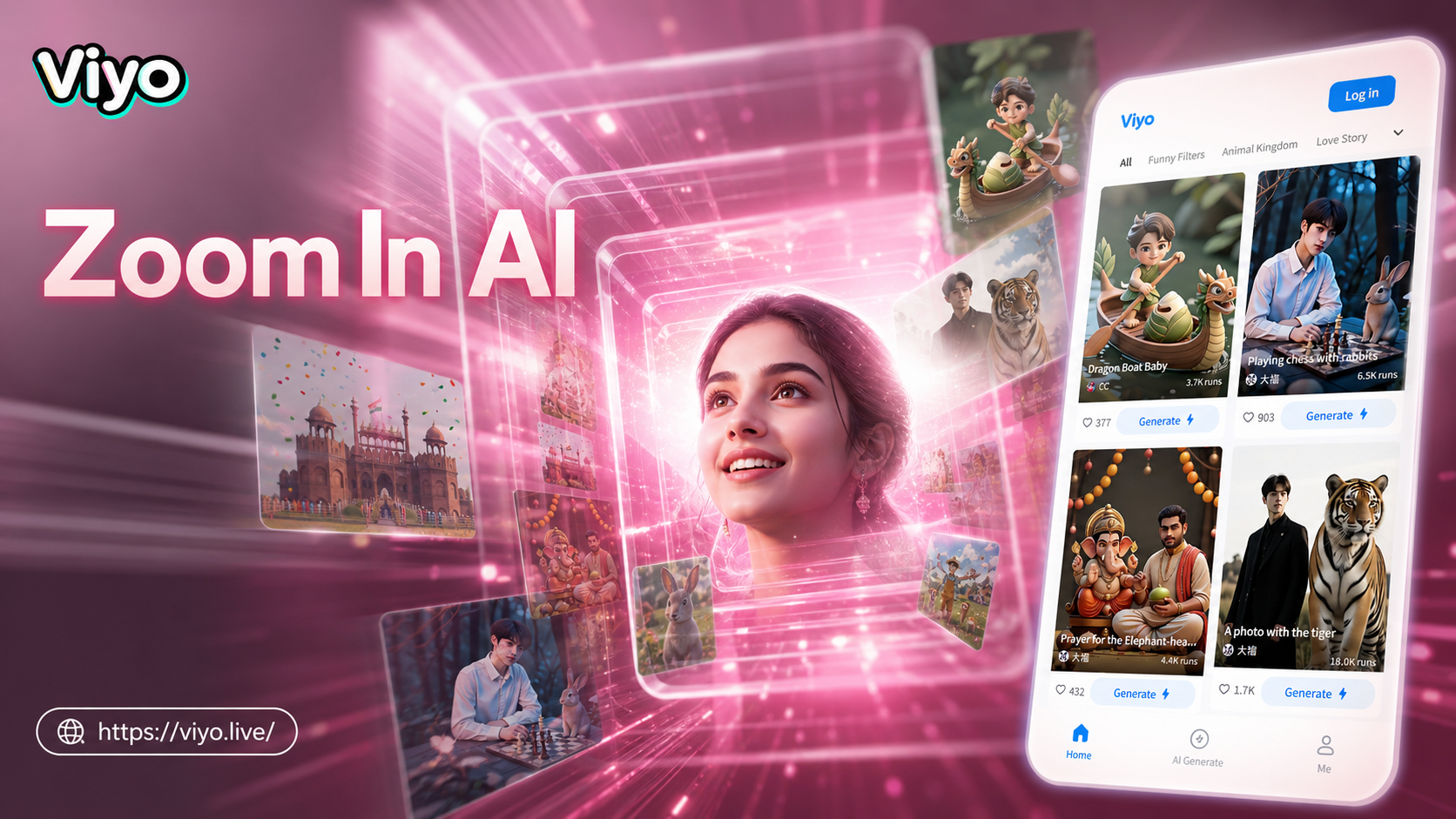 Viyo AI Zoom In Video Effect | Smooth Cinematic Zoom Generator