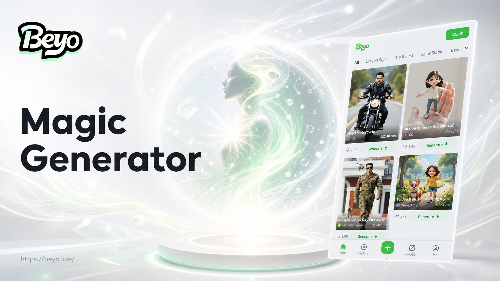 AI Magical Generator creating a fantasy sorceress