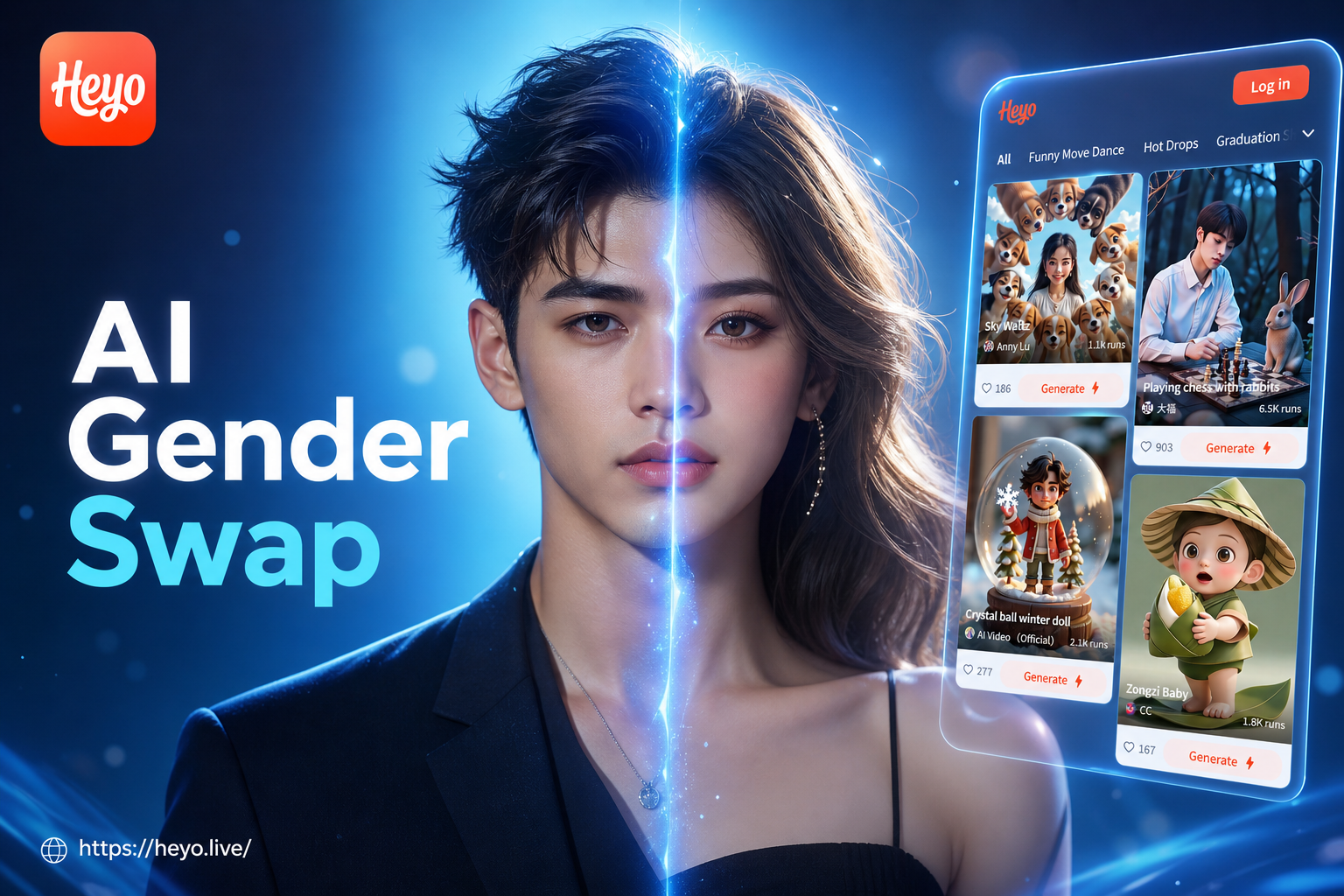 AI gender swap before and after example male to female