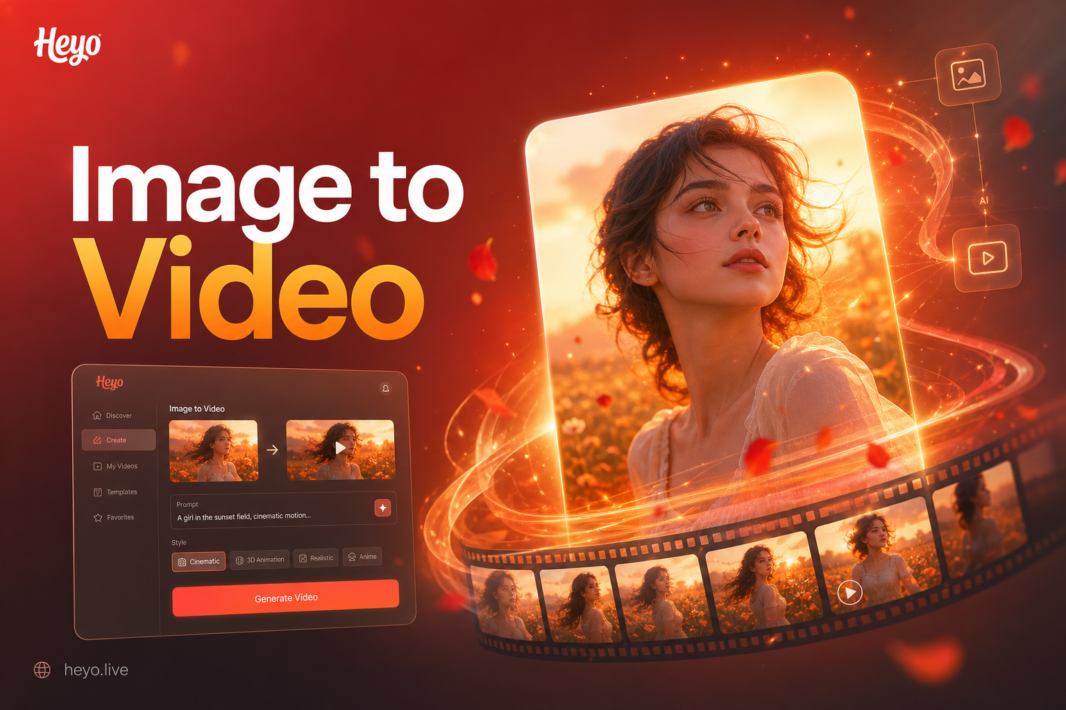 AI image to video transformation example showing a photo becoming an animated video