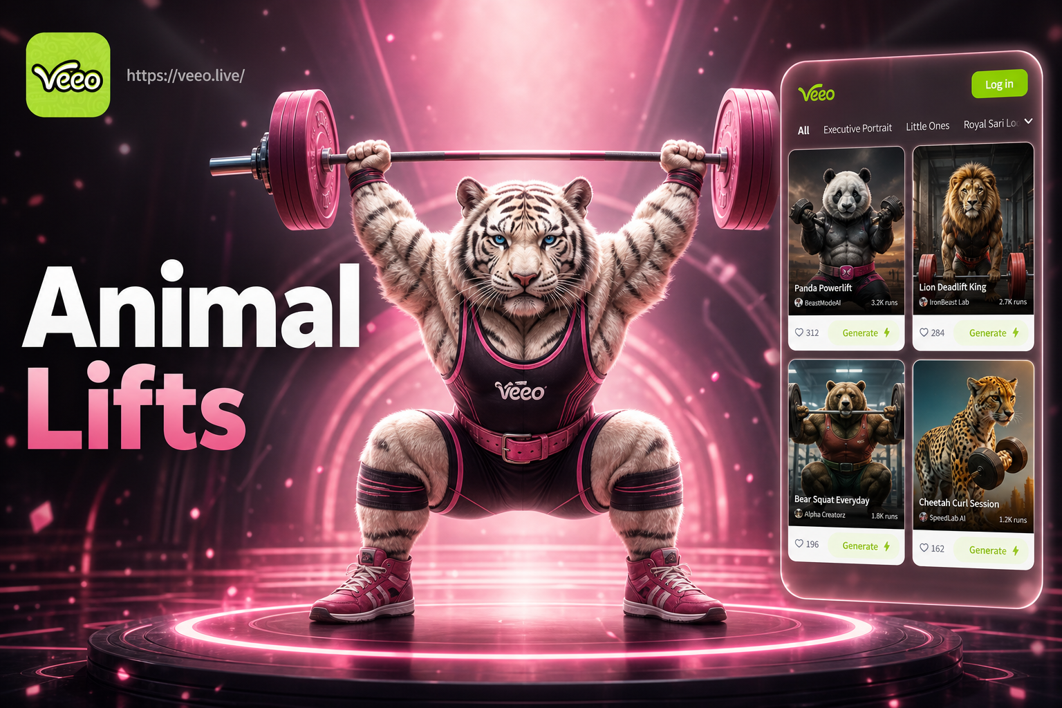 Ai Animal Weightlifting Video Generator
