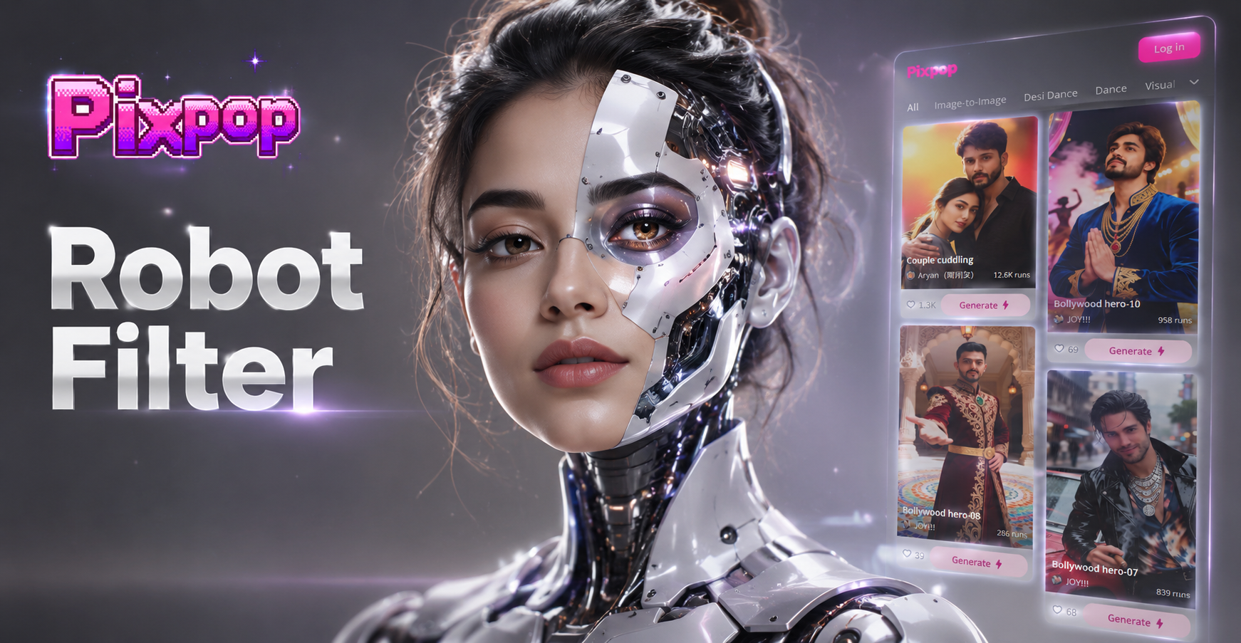 AI robot filter before and after transformation
