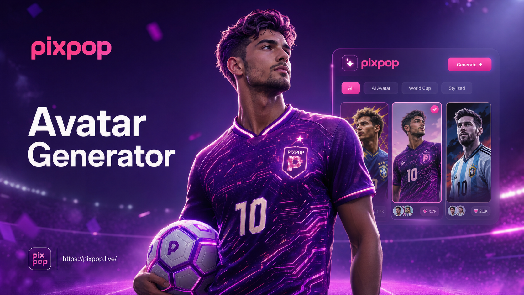 AI World Cup player avatar generator example