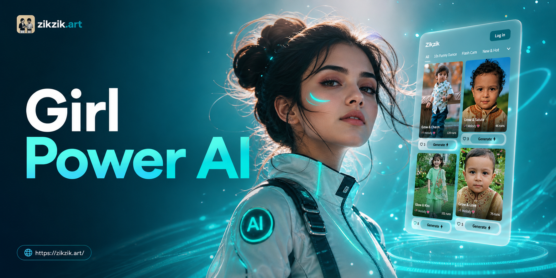 AI generated powerful female superhero character