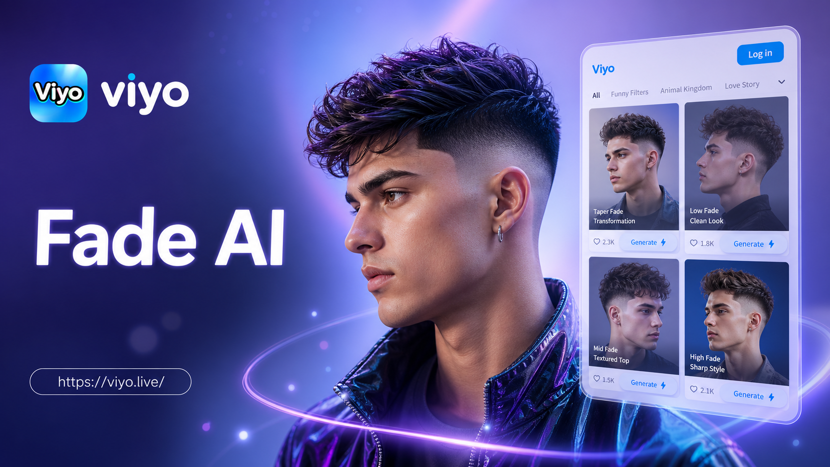 Viyo KI-Taper-Fade-Haarschnitt-Generator: Sehen Sie Ihren Fade vor dem Friseur