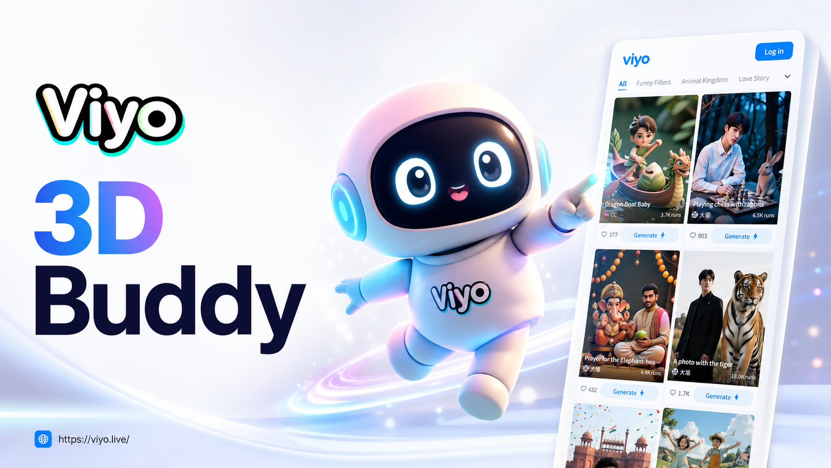 Viyo AI 3D Buddy Generator | Erstellen Sie Ihren eigenen 3D-Begleiter