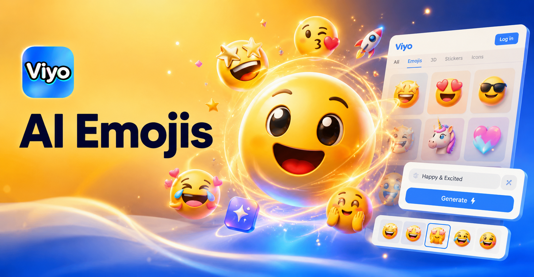 Viyo KI Emoji Generator | Erstelle individuelle & lustige Emojis