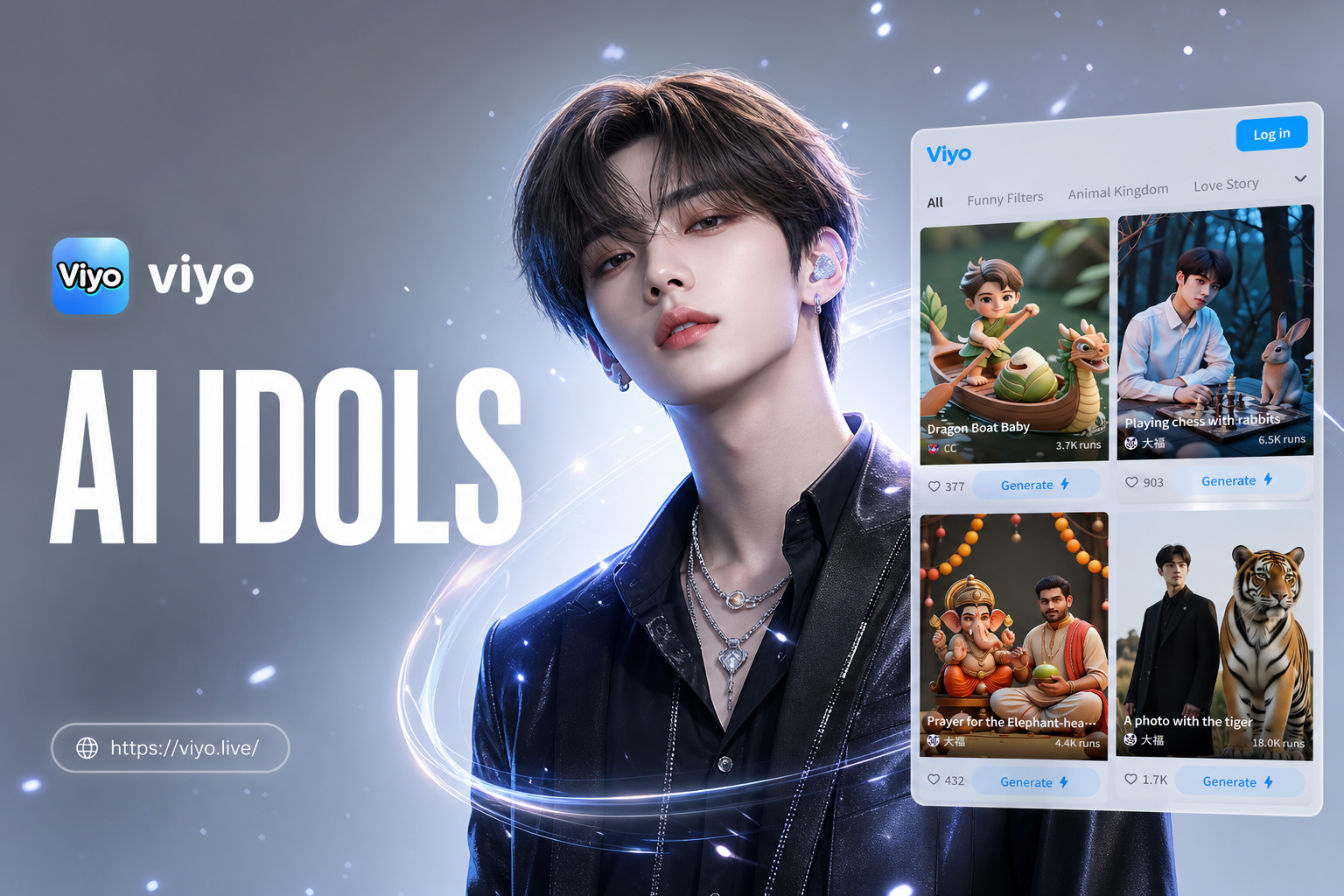 Viyo AI Gerador de Ídolos de Kpop | Crie Estrelas de K-Pop Realistas