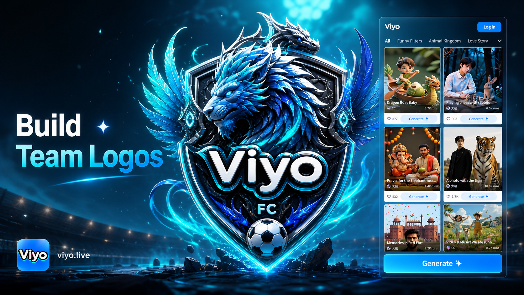 Fantasy-Football-Teamlogo-Generator erstellt ein individuelles Maskottchen-Design