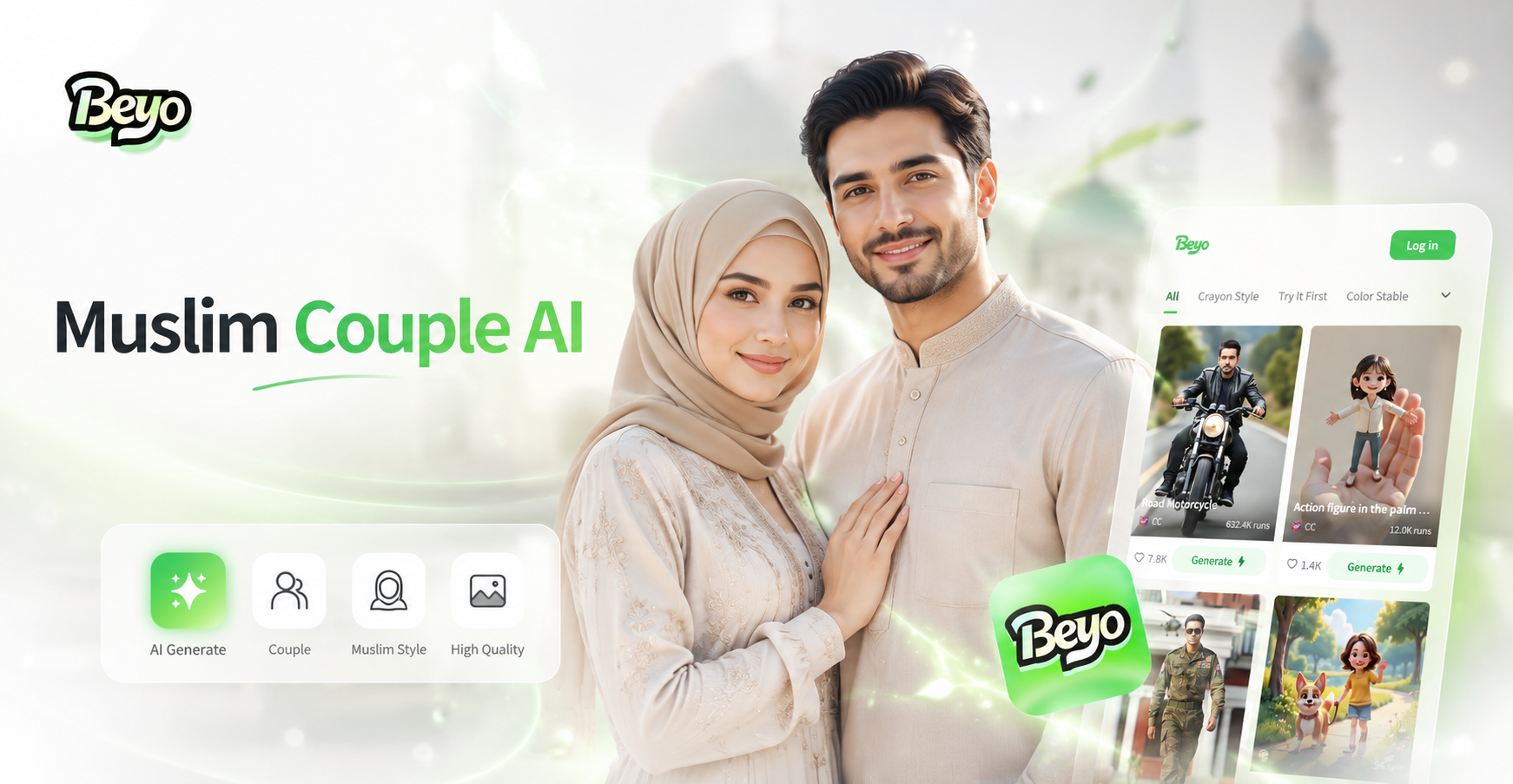 AI Muslim Couple Photo
