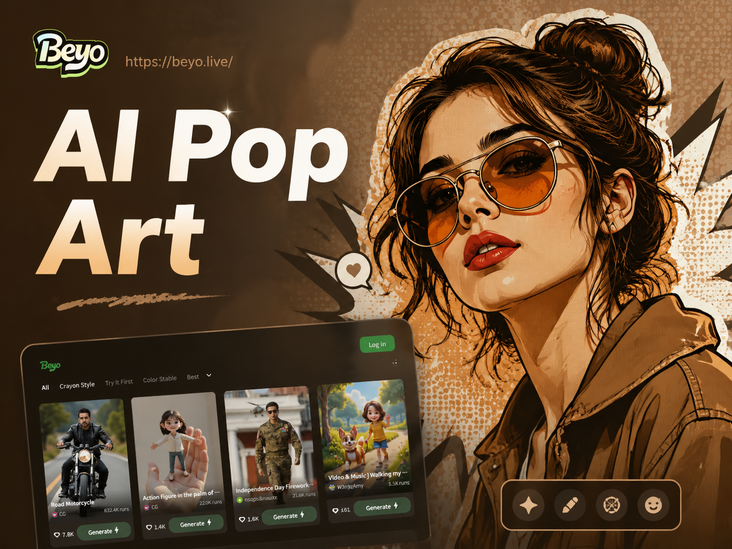 AI pop art portrait transformation