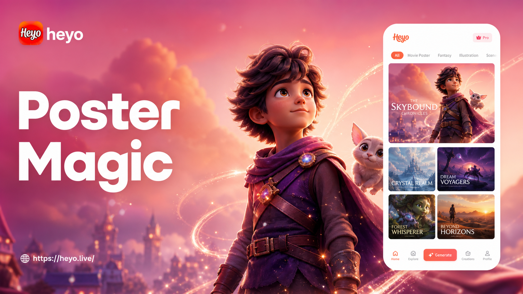 Ejemplo de generador de pósters AI Disney Pixar