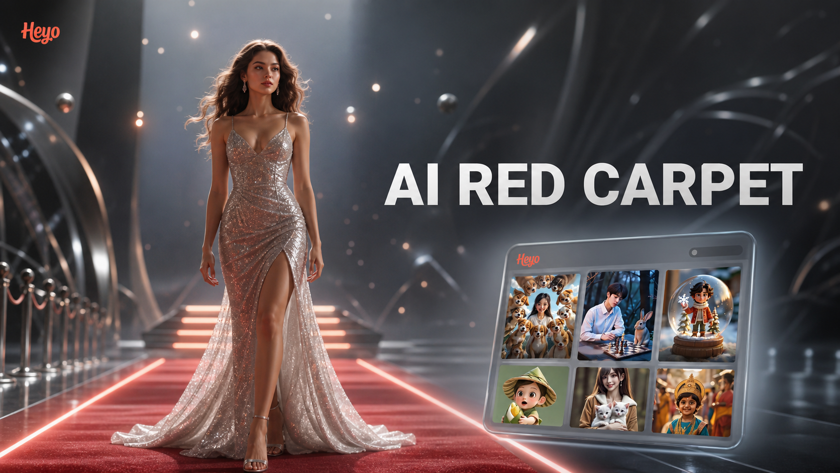 AI generated red carpet photo transformation
