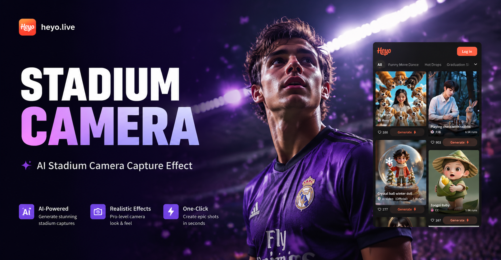 AI Stadium Camera Capture Effect before and after transformation