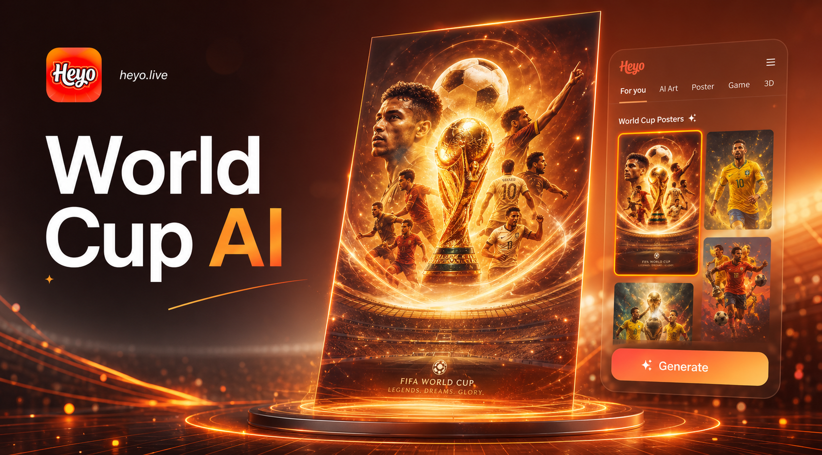 Heyo AI FIFA-WM-Poster Generator - Erstellen Sie epische WM-Poster