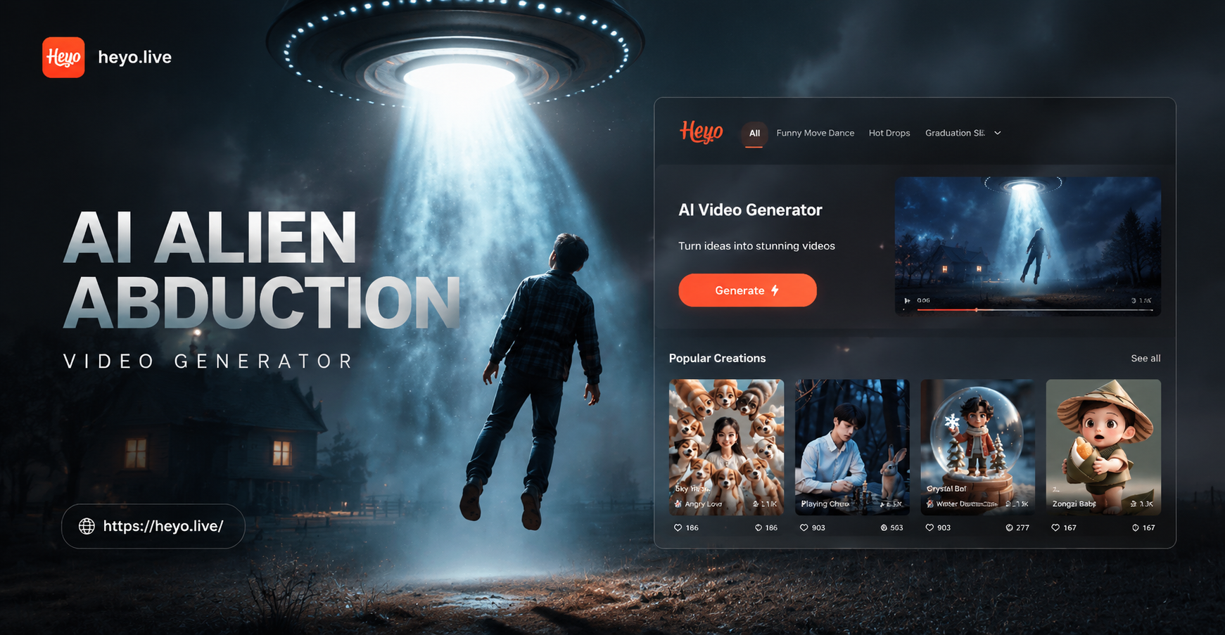 ai alien abduction video generator