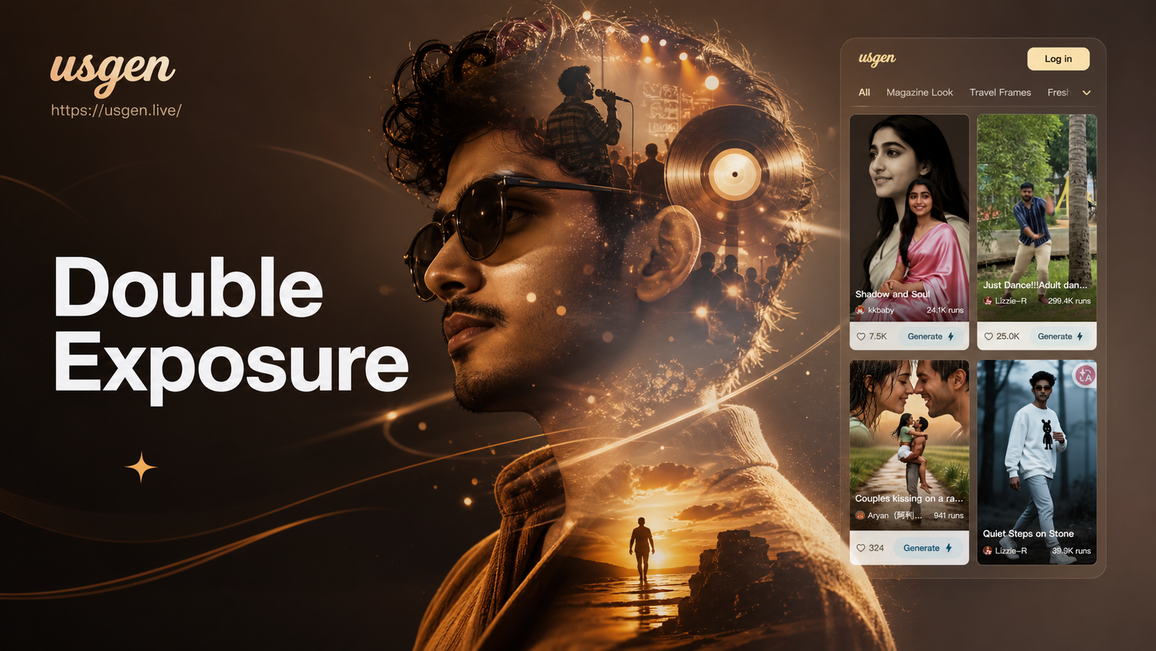 Album Cover Double Exposure Portrait Maker